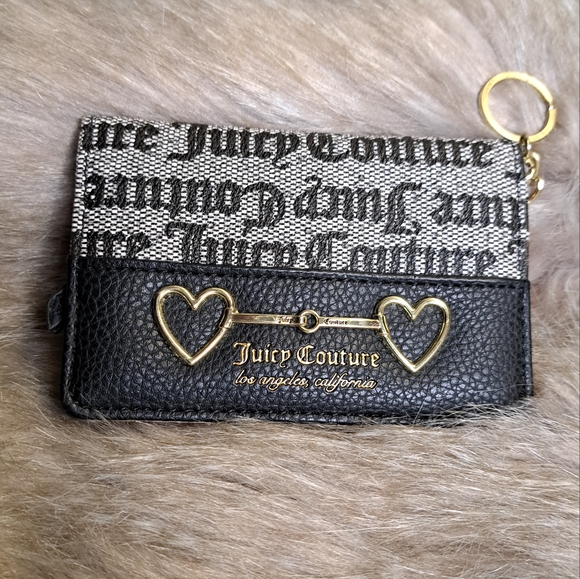 Juicy Couture Handbags - Juicy Couture Y2k Coin Purse Keychain Wallet Vegan Faux Leather Trendy Chic
